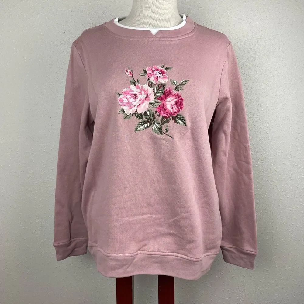 EUC Adrian Delafield Womens Mauve Sweatshirt Size L